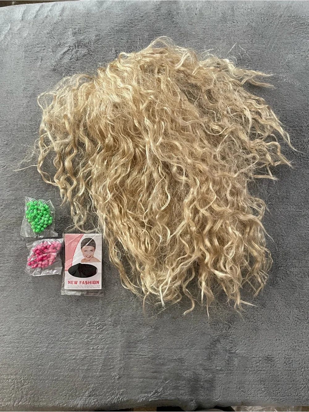 80s Let’s Get Physical Synthetic Wig Blonde Long Curly Halloween Cosplay